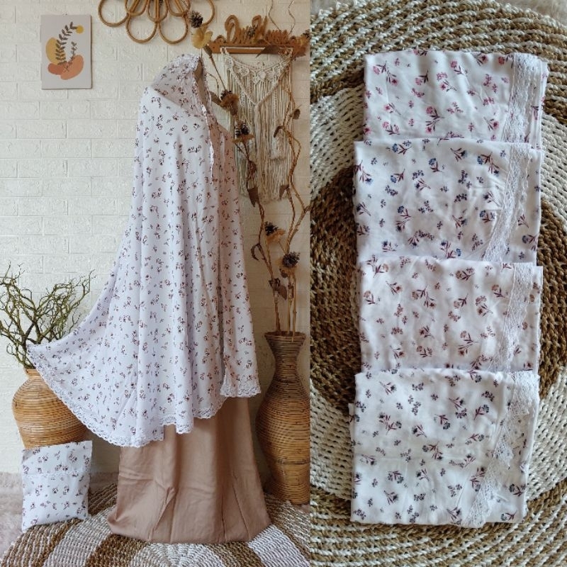 MUKENA KATUN RAYON, MUKENA RAYON JUMBO,dasar putih
