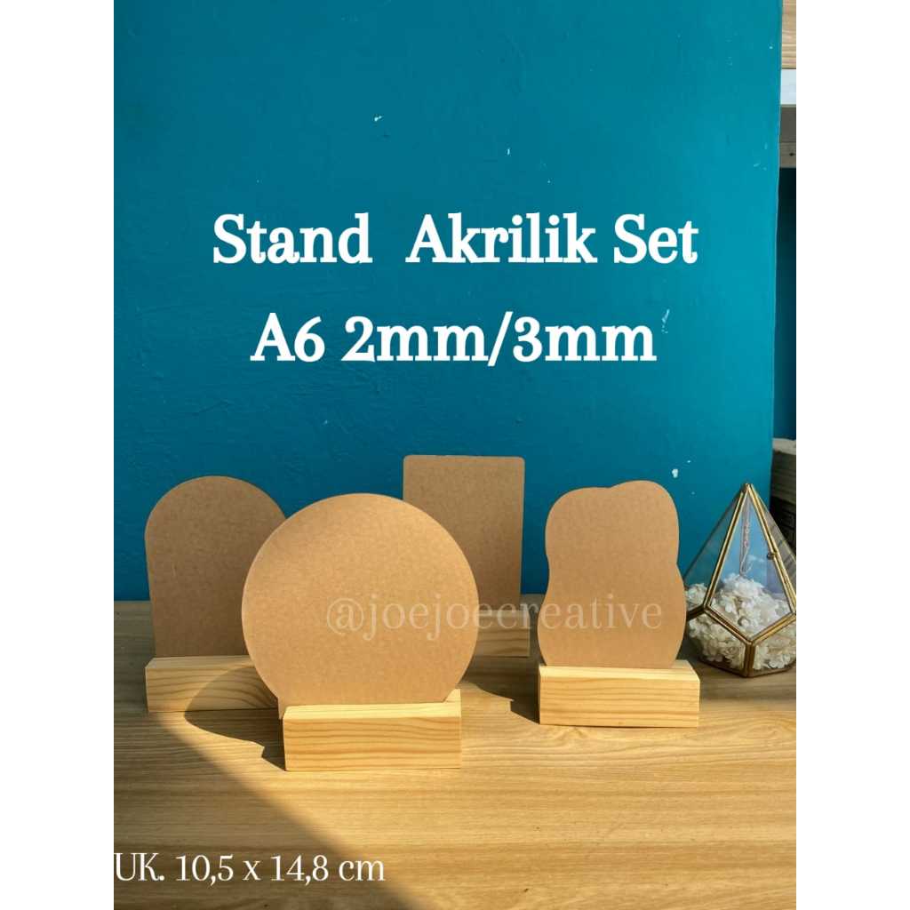 Akrilik Stand Kayu A6 / Akrilik 2MM A6 / Akrilik 3MM A6 / Akrilik Custome