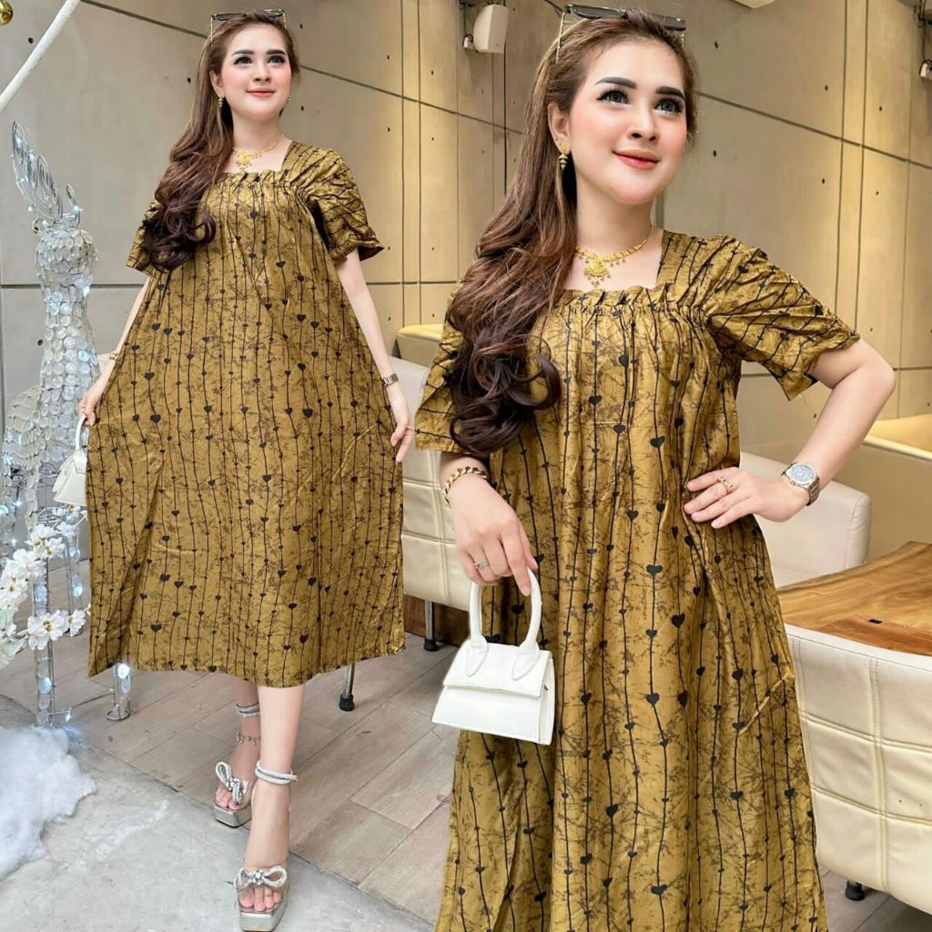 DASTER FUJI KERAH SERUT LOVELY UKURAN JUMBO LD 120 CM PB 110 CM BAHAN RAYON SANTUNG PREMIUM ADEM HAL