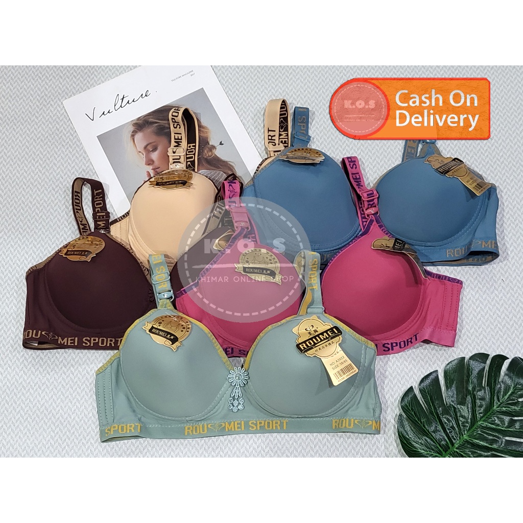 bra roumei A2022 busa tipis tanpa kawat size 36 - 46 cup C