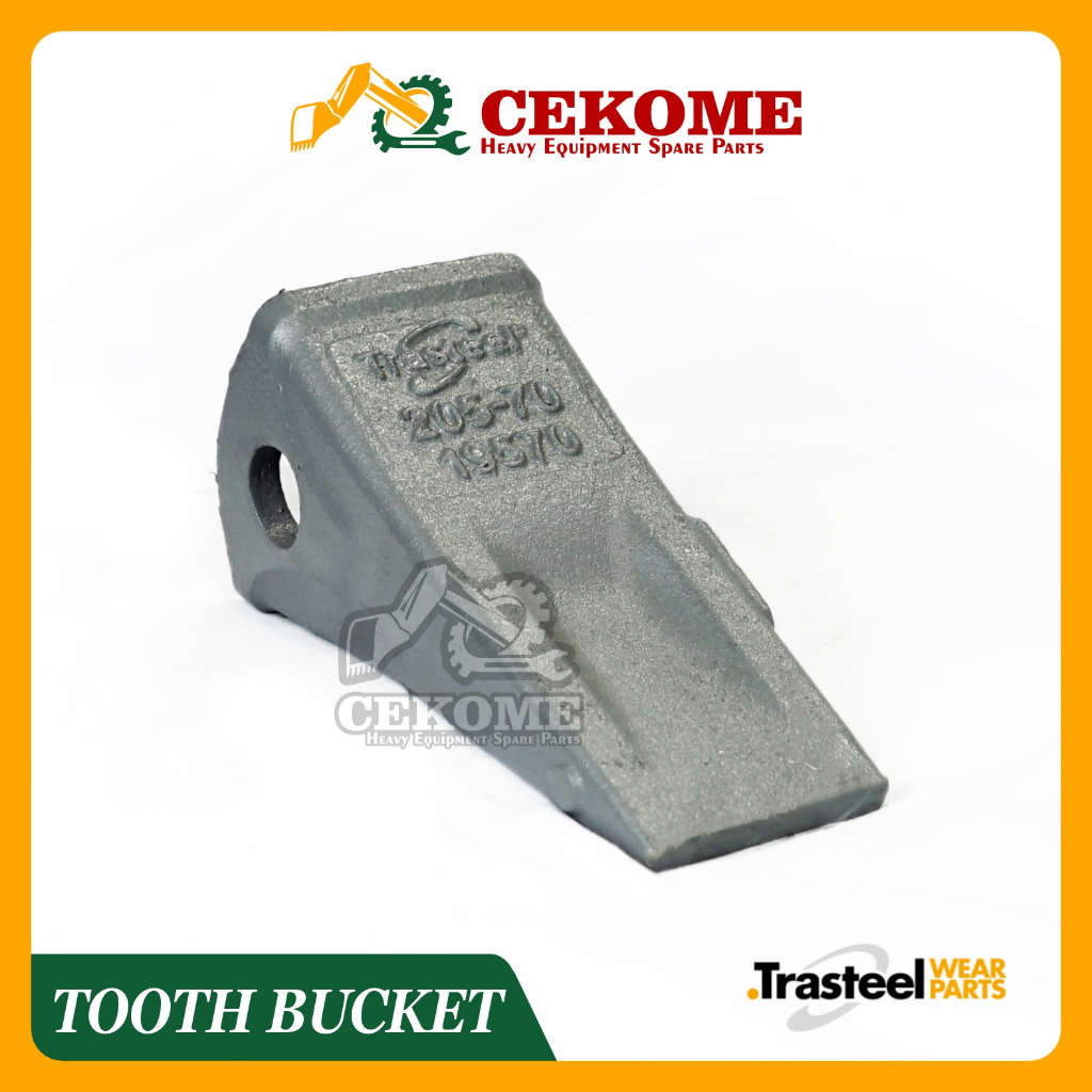 Kuku Bucket Excavator Komatsu PC200 Trasteel Standar Tooth Bucket Tipe Standar
