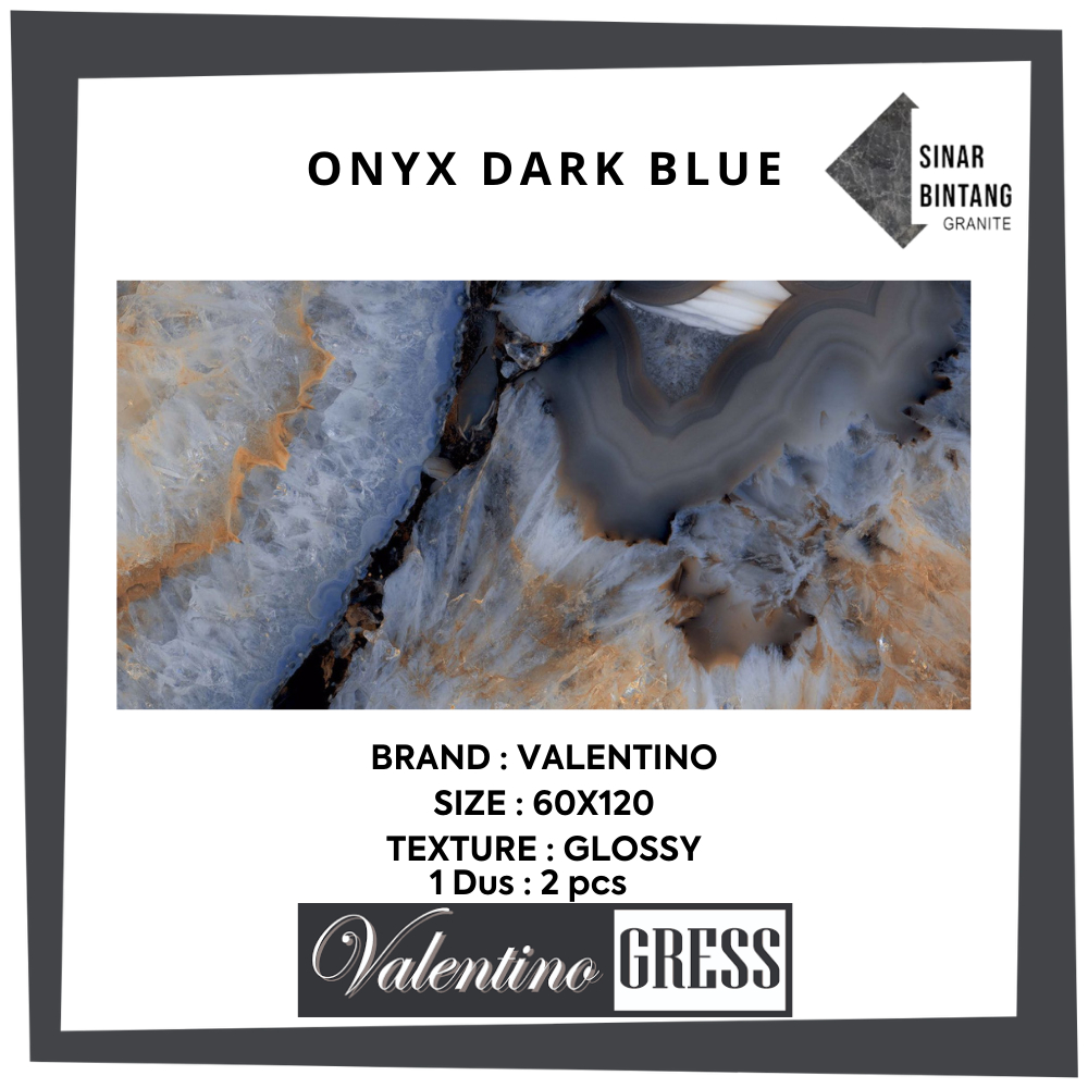 Granit Lantai | 60X120 Onyx Dark Blue Valentino Gress