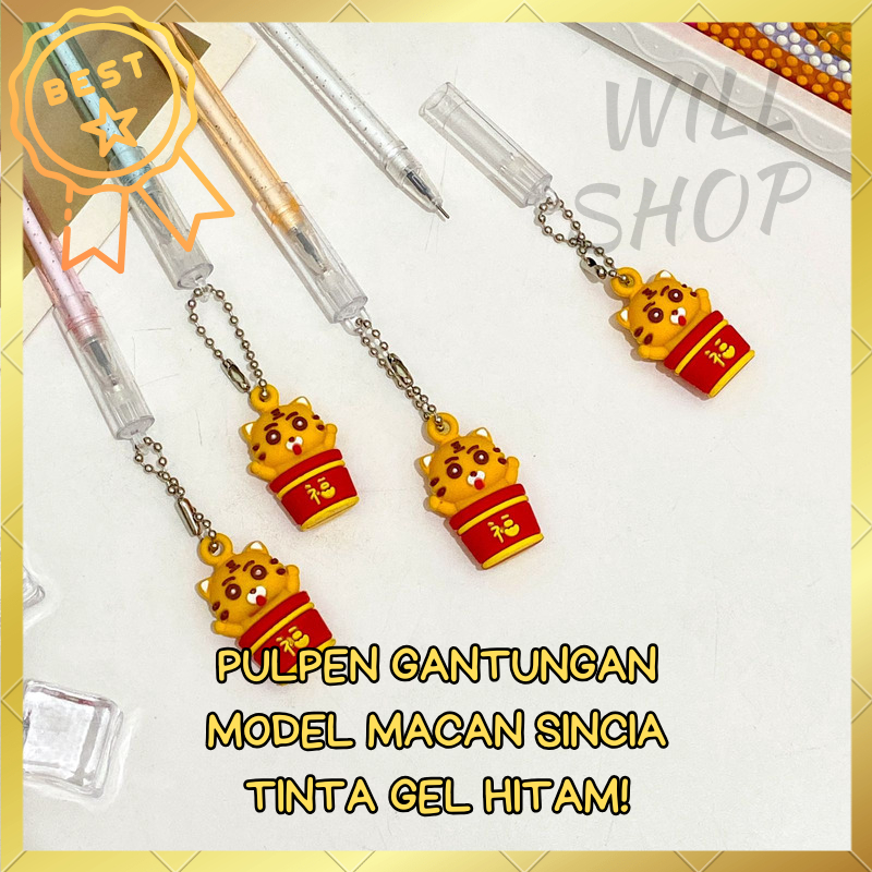 

PULPEN BOLPEN TINTA GEL HITAM GANTUNGAN MODEL MACAN SINCIA IMLEK HOKI LUCU UNIK ATK FANCY ALAT TULIS TERMURAH READY GROSIR COD