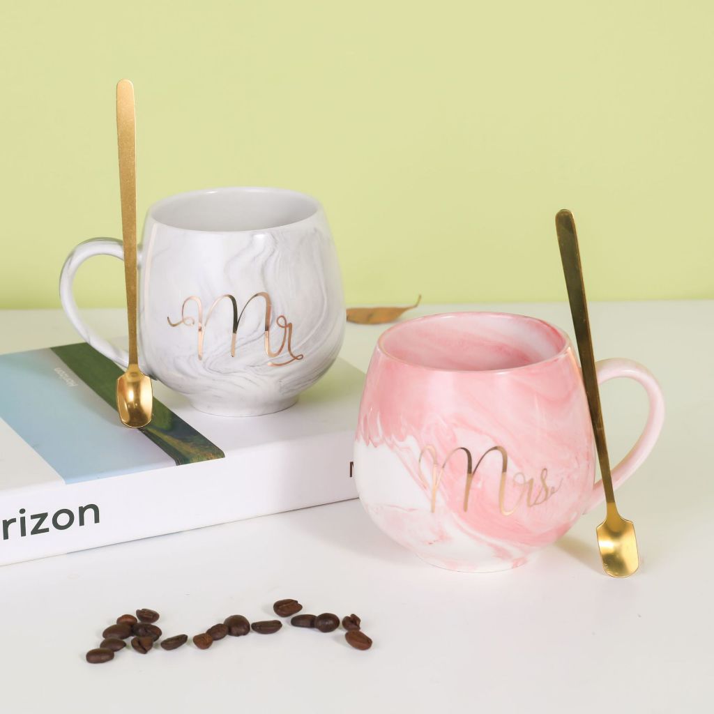 Gelas Couple - Gelas Keramik Couple - Gelas set - Hampers premium - Hampers wedding -Gelas murah - h