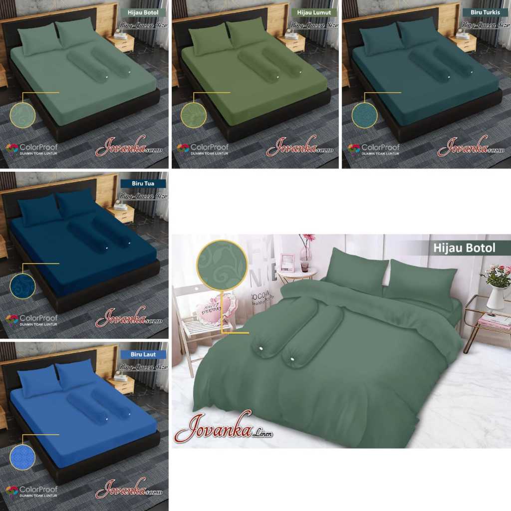 BNB Bedcover Saja Tanpa Sprei Polos Emboss JOVANKA by FATA Murah Ukuran King Queen Double Besar Halu
