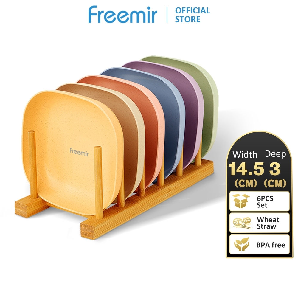 FREEMIR PIRING SAJI SEGI MINI MIX WARNA 6PCS/PIRING SET ANAK