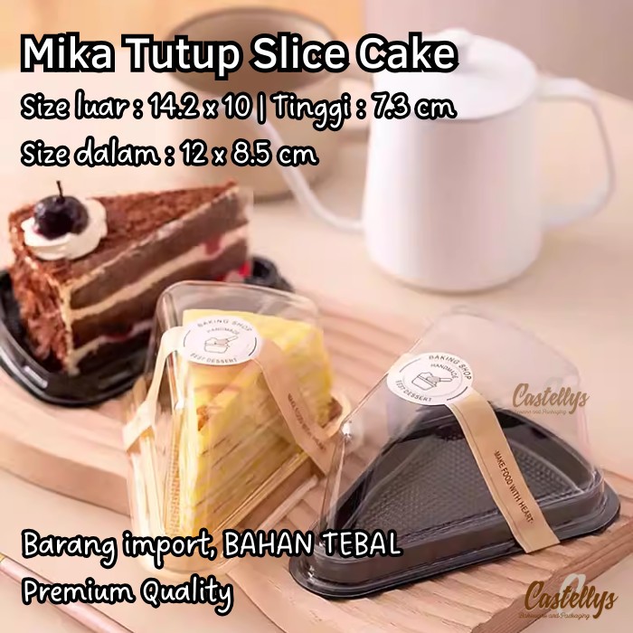 Mika Slice dan Tutup MTC Slice Kue Potong Segitiga Tart Cake