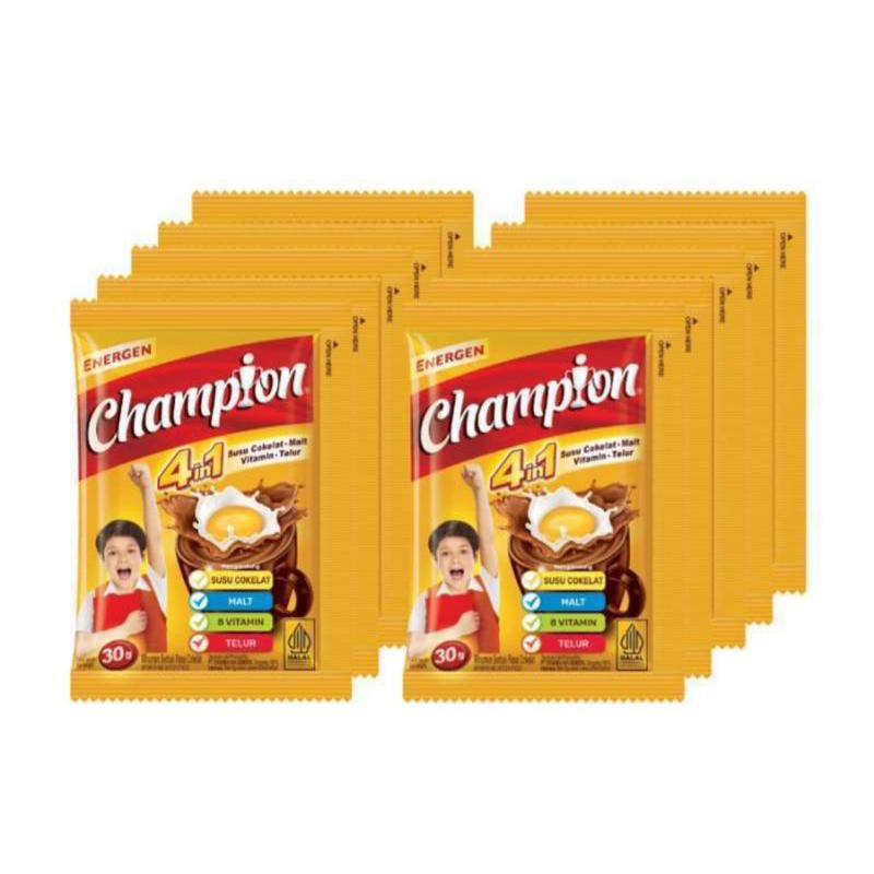 

ENERGEN CHAMPION 4 IN 1 BUBUK COKLAT RENCENG 35 GR