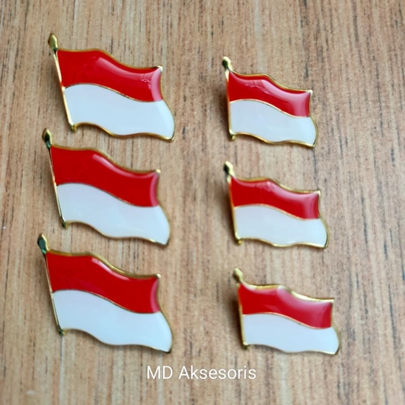 Pin Bendera Indonesia Pin Bendera Merah Putih Pin Bendera Berkibar Merah Putih Pin Paskib Paskibra