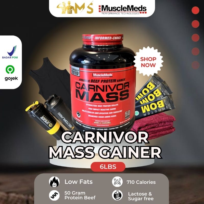 carnivor mass 6 lbs bpom gainer susu penambah berat badan