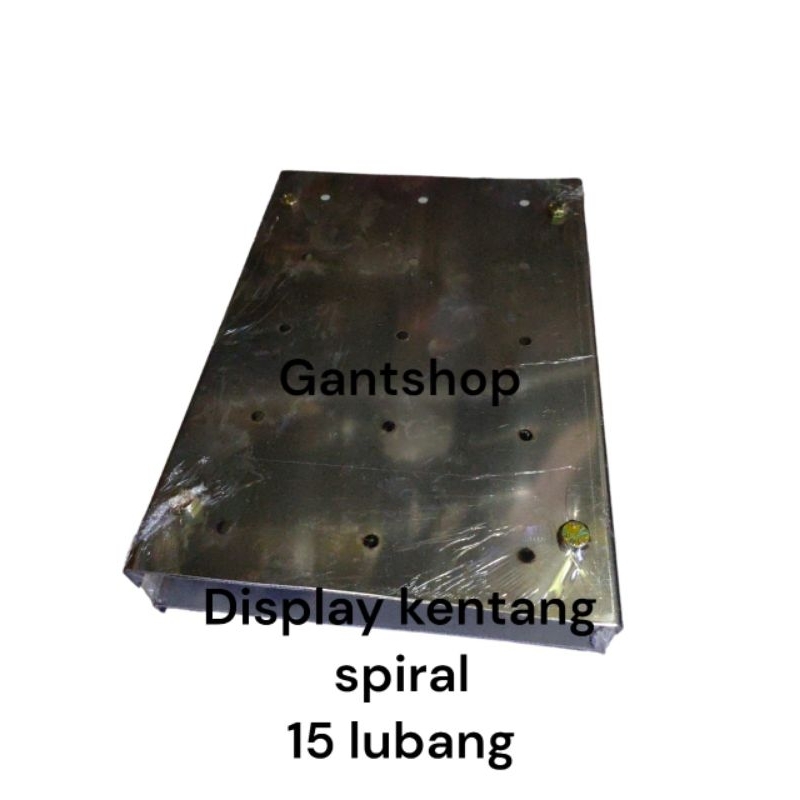 Display pajangan kentang spiral/twister 15 lubang bahan stainless