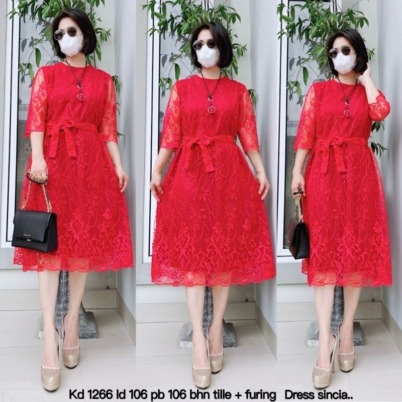 DRES BRUKAT Bahan Tile+Furing  BRUKAT EDISI Imlek IMPORT FURING