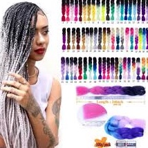 BAYAR DITEMPAT  Rambut Palsu Model Kepang Jumbo Gaya Afrika Warna Ombre Ukuran 24 Inch