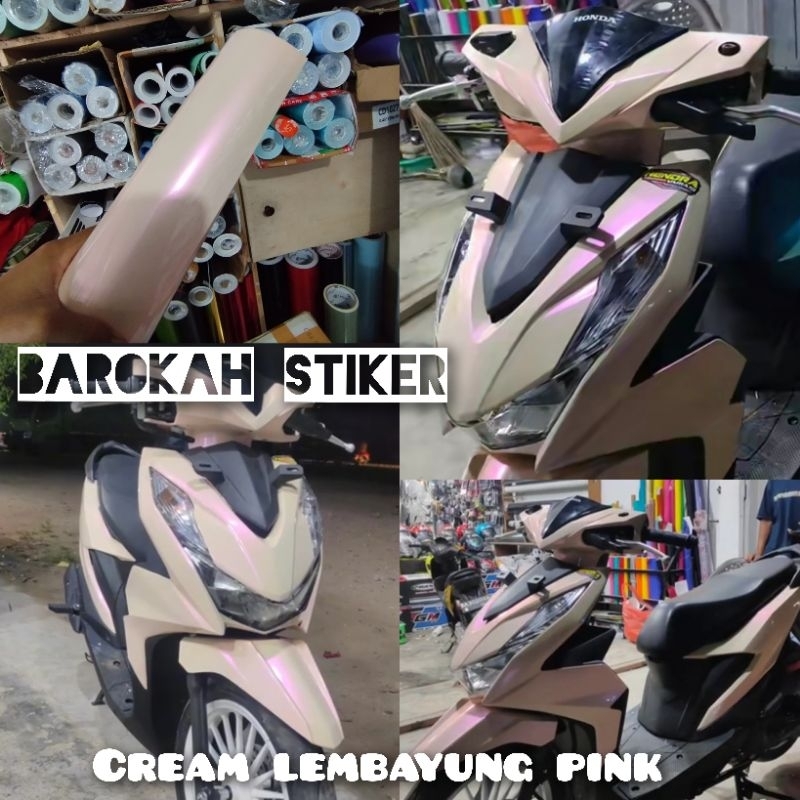 SKOTLET MOTOR WARNA CREAM LEMBAYUNG PINK