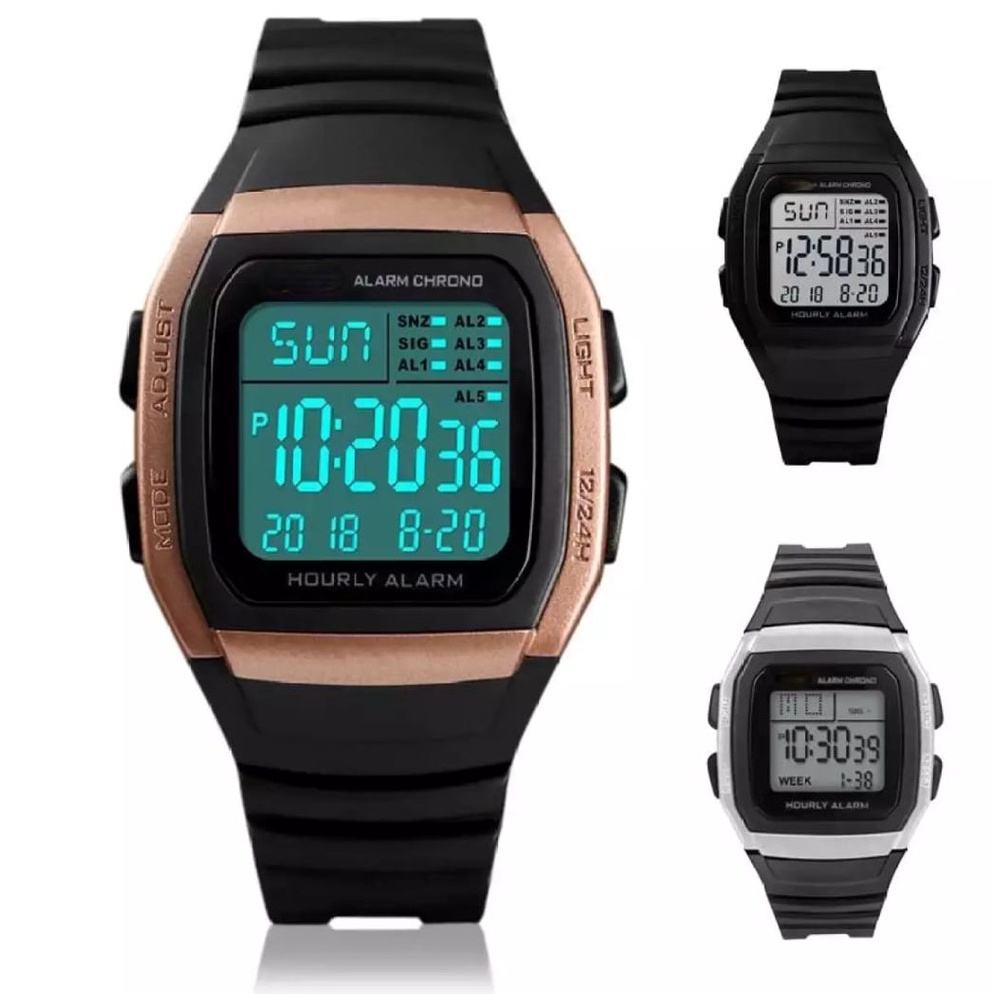 BAYAR DITEMPAT  Jam Tangan Wanita trendy QQ145 strap rubber case kotak digital