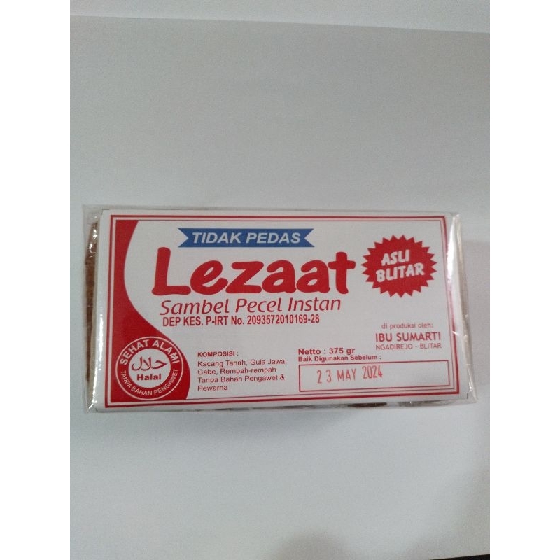 

Sambal Pecel asli Blitar, Bu Sumarti, Lezaat. kemasan 375gr. rasa Tidak Pedas