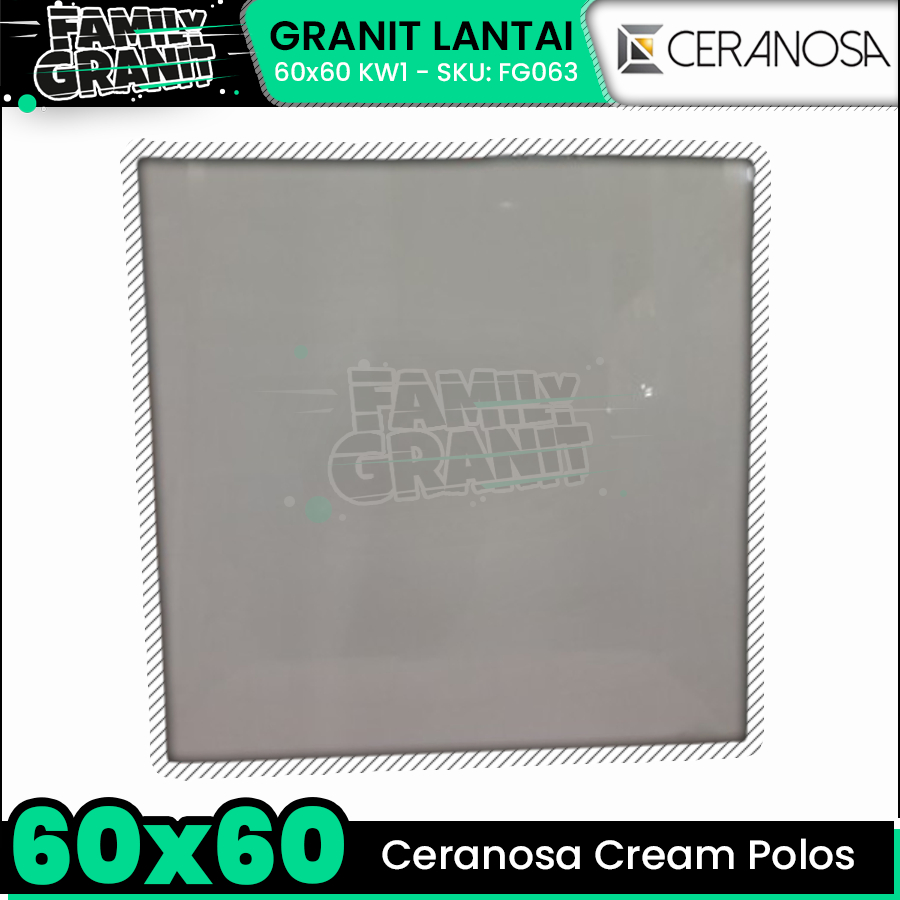 Granit Cream Polos 60x60 Ceranosa Ivory Lantai Super Glossy KW1