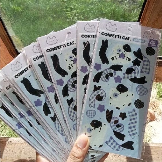 

Confetti Cat Sticker Sheet - Grade B