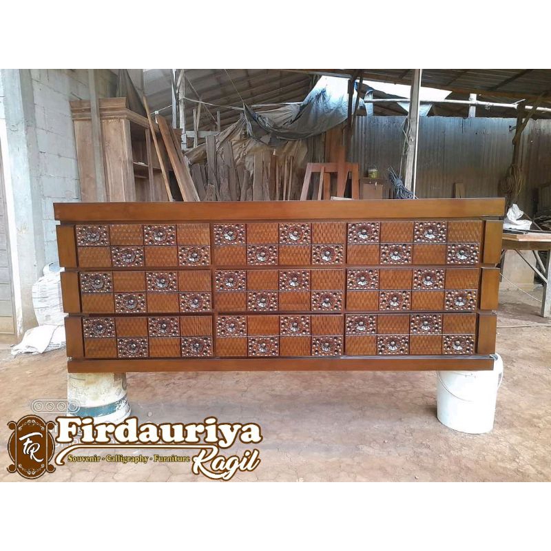 Bufet kabinet lemari laci 6 laci 9 150 cm 200 cm ukiran ukir kayu jati solid grade A jepara mewah mu