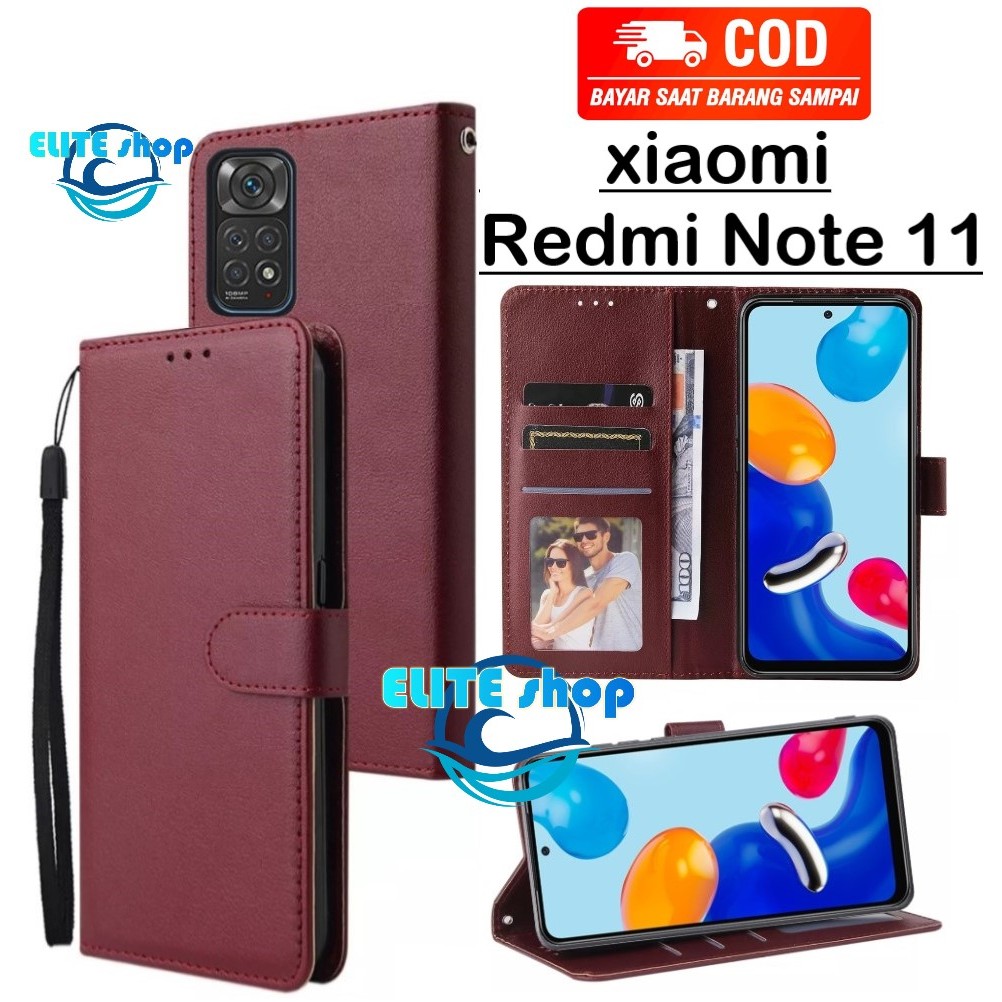 Flip Case XIAOMI REDMI NOTE 11 Case Wallet Kulit Casing Dompet Case Wallet Leather Flip Case XIAOMI 