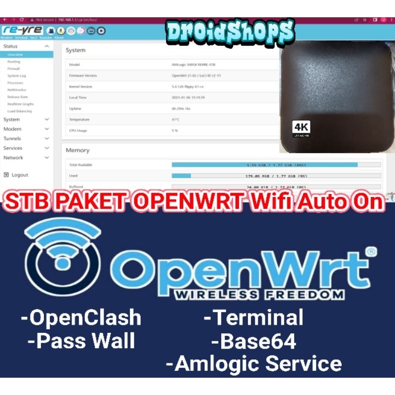 OPENWRT Devices Alat Networking Paket STB Full App Services