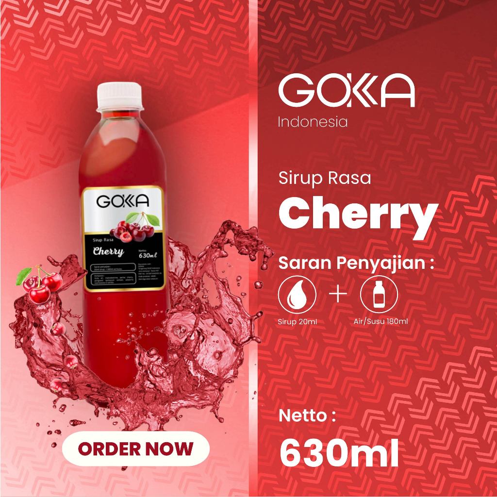 

Sirup Gokka Rasa Cherry / Gokka Syrup Cherry 630ml