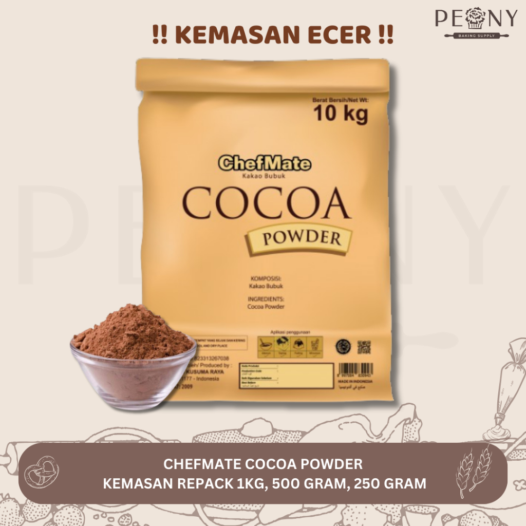 

CHEFMATE COCOA POWDER / COKLAT BUBUK KEMASAN ECER