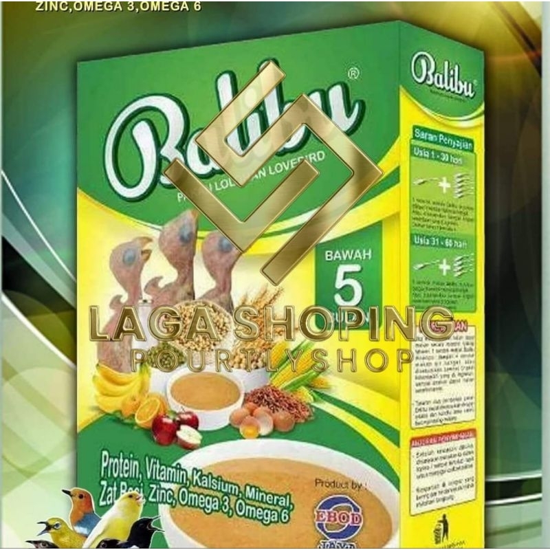500 gr balibu pakan lolohan semua anak burung lovebird murai makanan ber vitamin edod jaya
