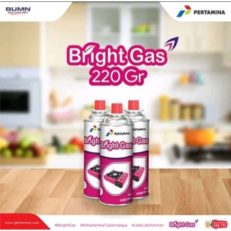 Tabung Gas Portable Bright Gas Can 220 Gram
