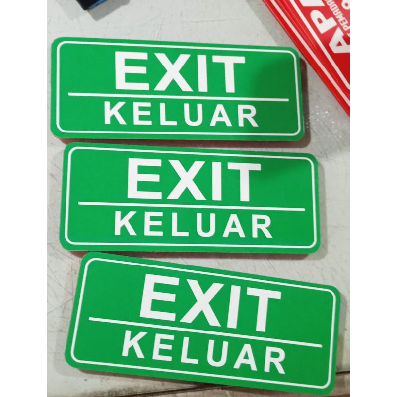 

exit petunjuk tanda sign akrilik keluar arah peringatan stiker sticker