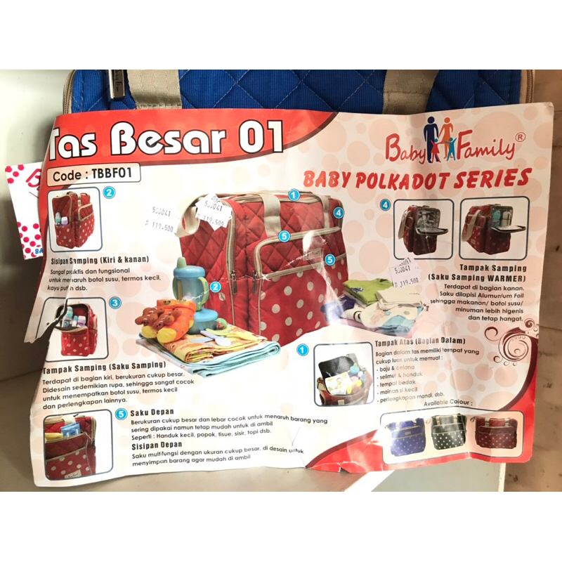Baby Scots Baby Family Tas Bayi Besar Polkadot