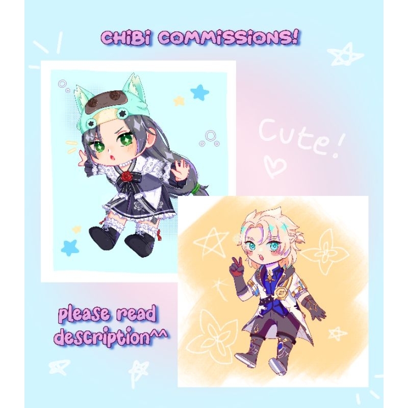 commission gambar chibi, jasa gambar chibi, anime, game, kpop, oc