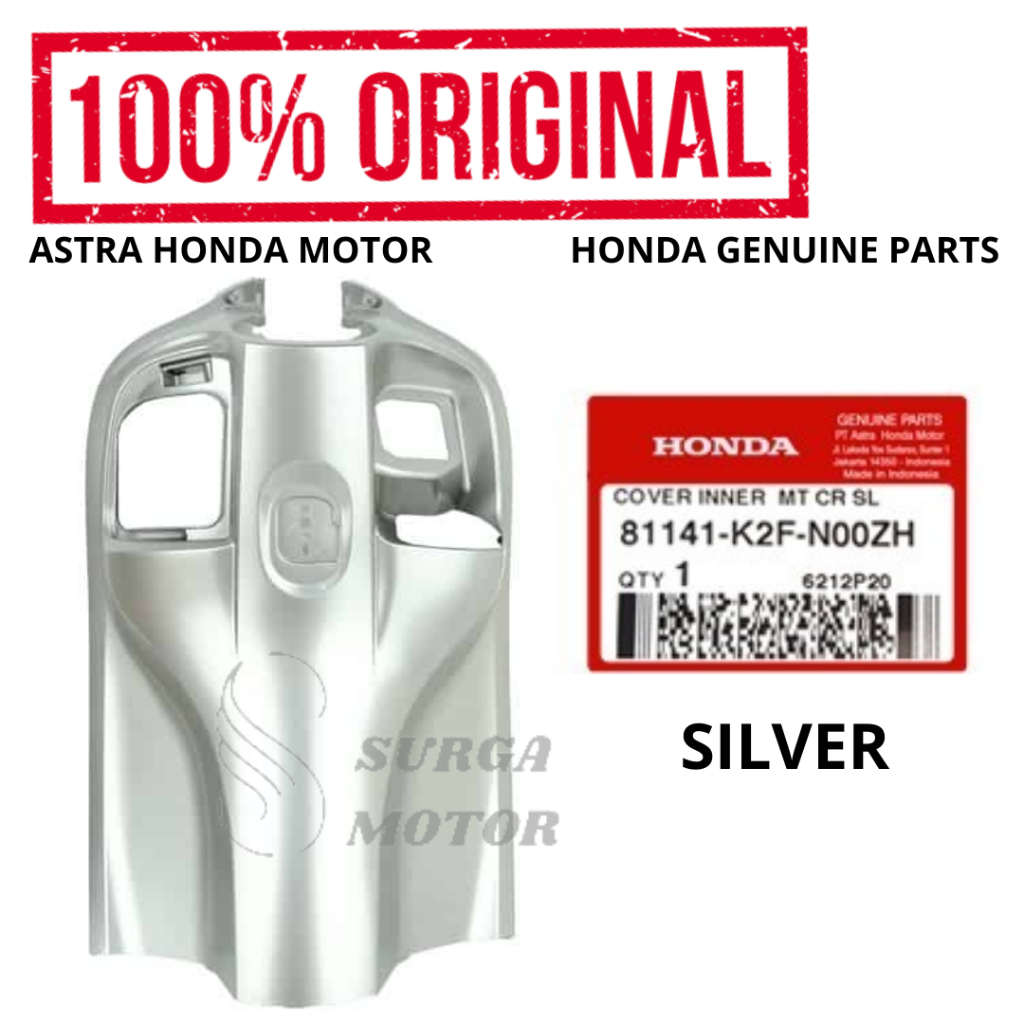 Cover Lower Inner Dek Dasboard Leksil Silver Honda Scoopy K2F Original Honda AHM 81141-K2F-N00ZH Dec
