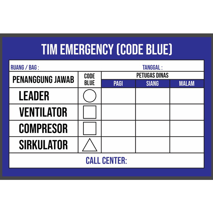 

Papan Code Blue Akrilik Siap Pakai Papan Code Blue Surabaya Custom