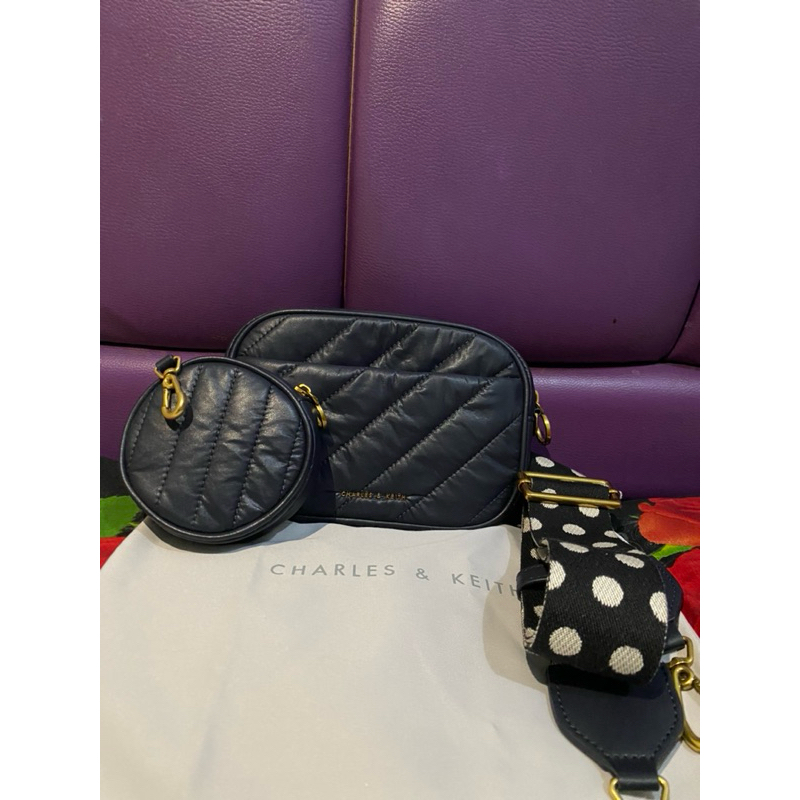 charles & keith Chailly Panelled Crossbody Bag & Pouch