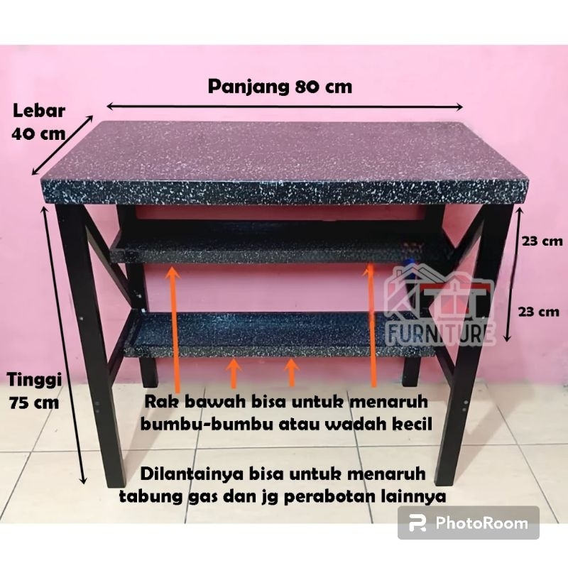 Meja Kompor 2 Tungku Serbaguna + Meja TV Minimalis