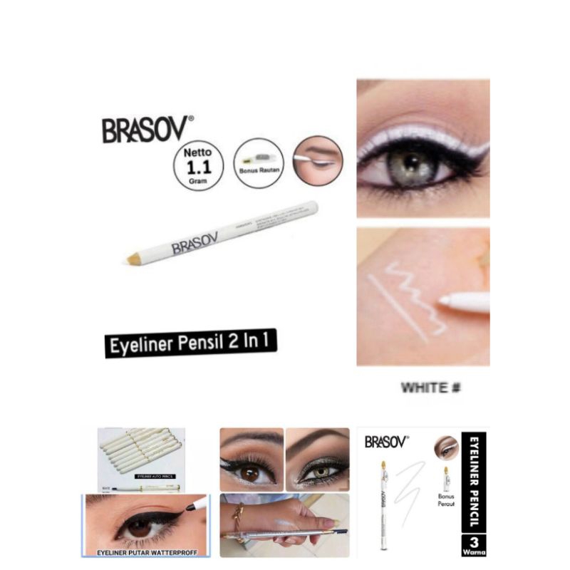 Eyeliner Pensil Putih Bpom / Eyeliner Brasov Putih / Eyeliner Pensil Putih Waterproof / Eyeliner Put