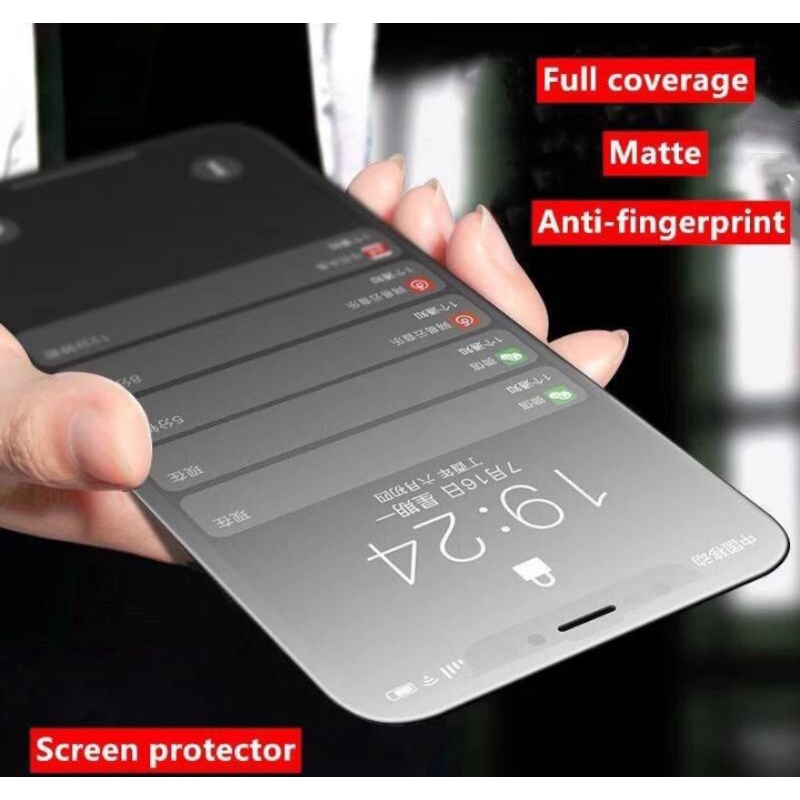 Matte glass 9H full layar iPhone 6 6s 7 8 6+ 6s+ 7+ 8+ X XR XS XS max 11 11 pro 11 pro max Antigores