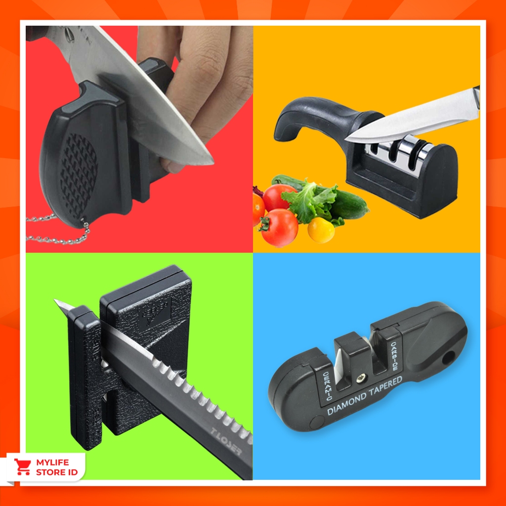 Asahan Pisau Gunting Stainless Daging Keramik Diamond Alat Pengasah Asah Pisau Gunting Multifungsi