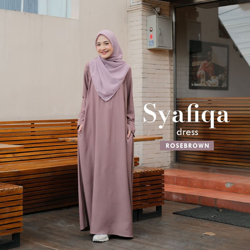 NAISHA OFFICIAL - Syafiqa Dress | Gamis Basic | Dress Daily-5
