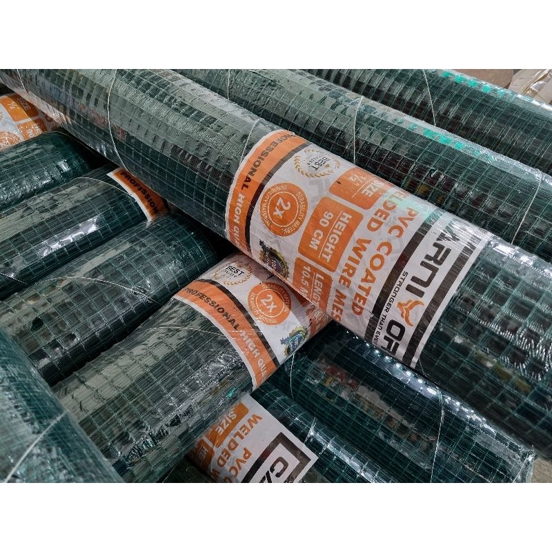 (10Meter) Kawat Loket STR/Carnivor ½" (1cm) Hijau PVC Coated - Welded Wire Mesh - Kawat Saringan Pas