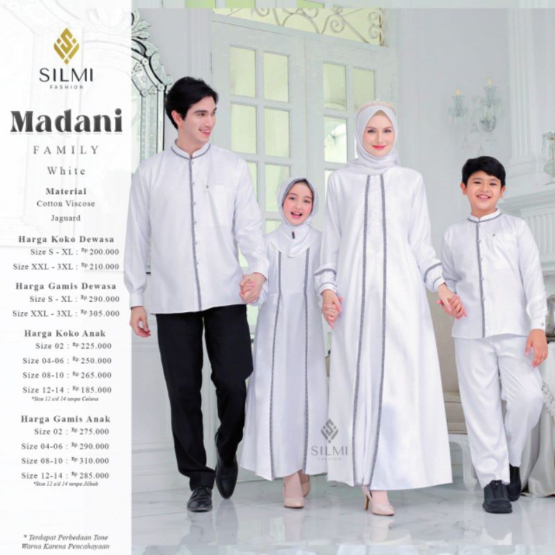 Baju Sarimbit Madani Family White by Silmi Ori