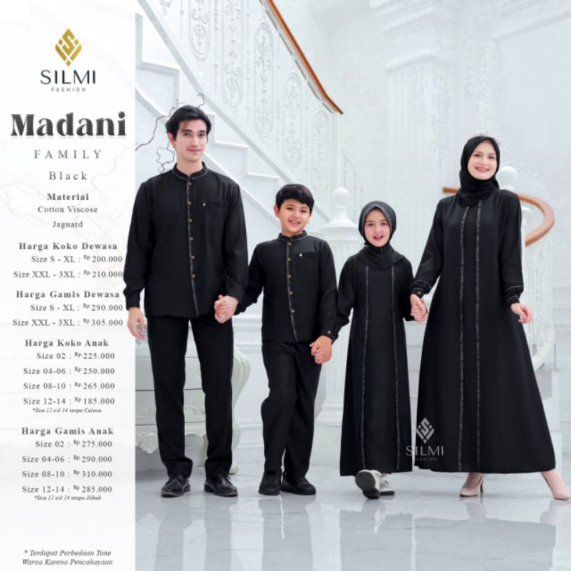 Baju Sarimbit Family Madani Black by Silmi Ori
