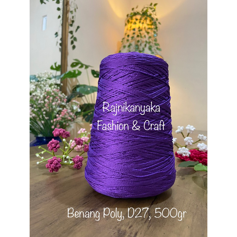 Benang Rajut Polyester/Benang Rajut poly kilap/benang rajut berkualitas, D27, 500gr
