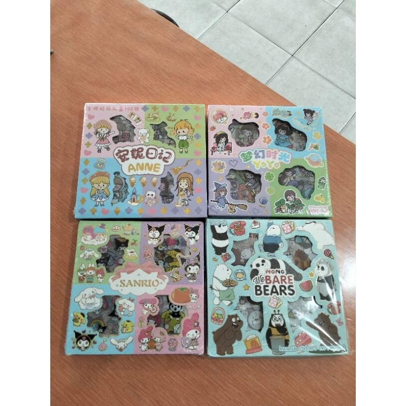 

Sticker Sanrio Melody Kurumi Bears / Labubu / Capybara isi 100pcs