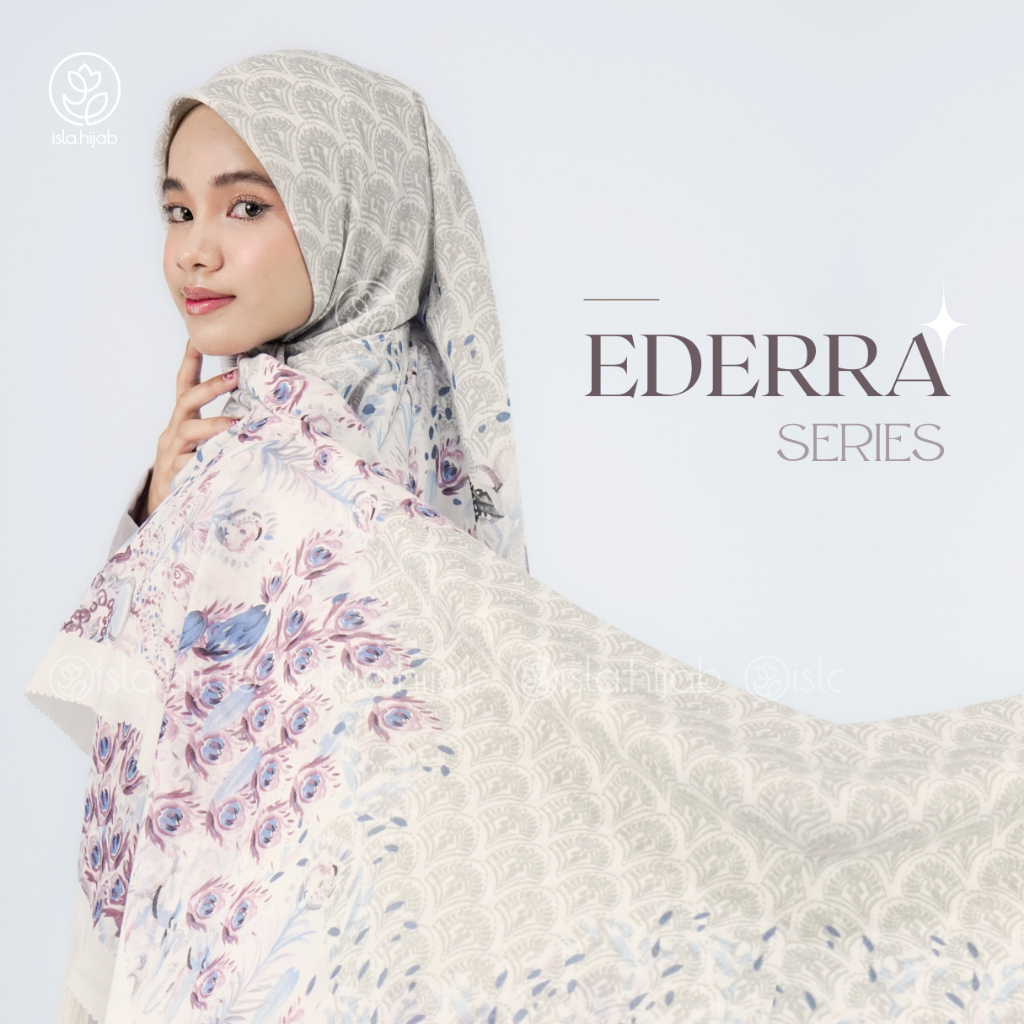Ederra Series I Hijab Kerudung Khimar Segiempat Square Motif Printing Eksklusif Jumbo Syari Ukuran 1