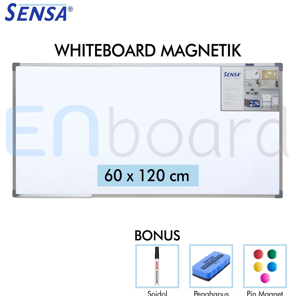 

ART Y85I Papan Tulis Whiteboard White Board Gantung Magnet Single Face Sensa 6 x 12 cm