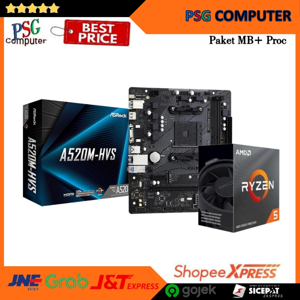 Paket AMD Ryzen 5 4600G Box + Motherboard ASROCK A520M-HVS