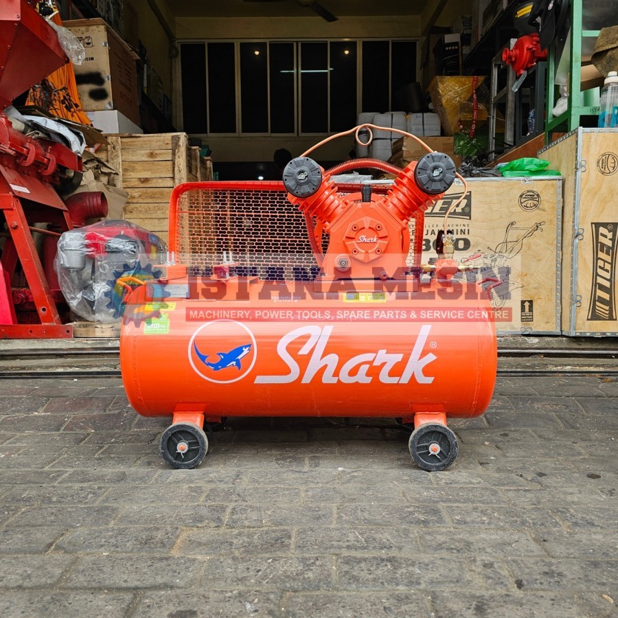 MESIN KOMPRESSOR ANGIN 2 PISTON 1HP SHARK UNLOADING LVU 6501 NO MESIN