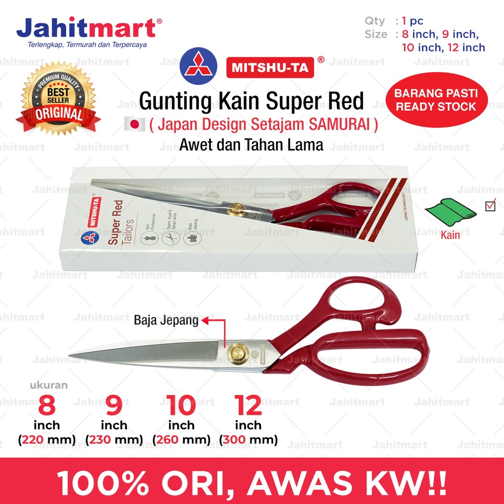 

ART P17F Gunting Kain Super Red Merk MITSHUTA